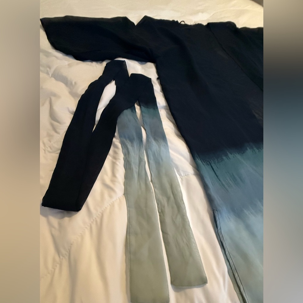 Blue Ombré Sheer Robe - Picture 3 of 7
